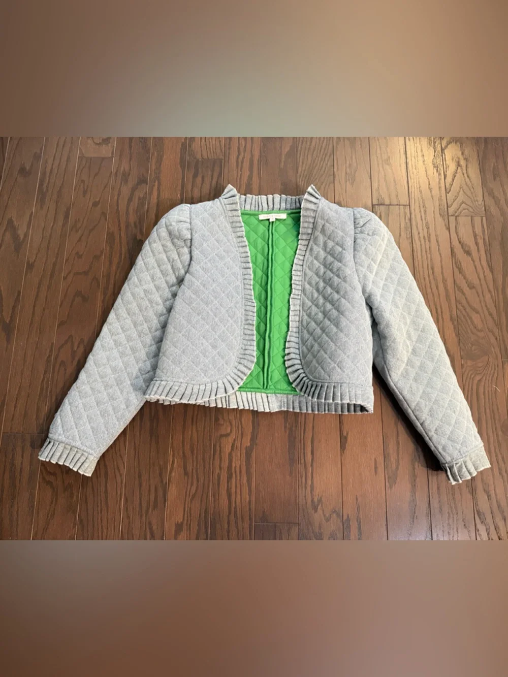 LOVE THE LABEL Adrienne Quilted Open-Front Cropped Jacket Size Medium